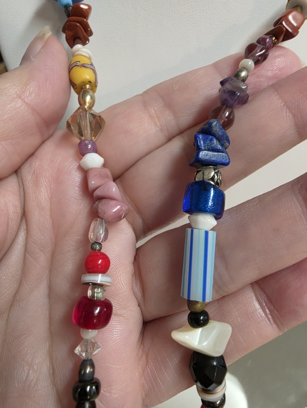 Artisan Multi-Color Mixed Glass & Stone Necklace - Picture 4 of 7